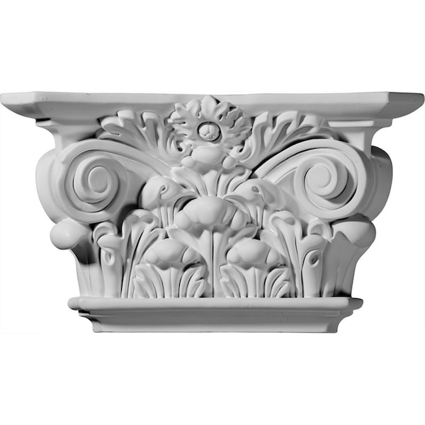 Ekena Millwork 12 1/4"W x 6 7/8"H x 3 1/2"D Acanthus Leaf Capital (Fits Pilasters up to 6 5/8"W x 1 1/8"D) CAP12X06X03AC - main